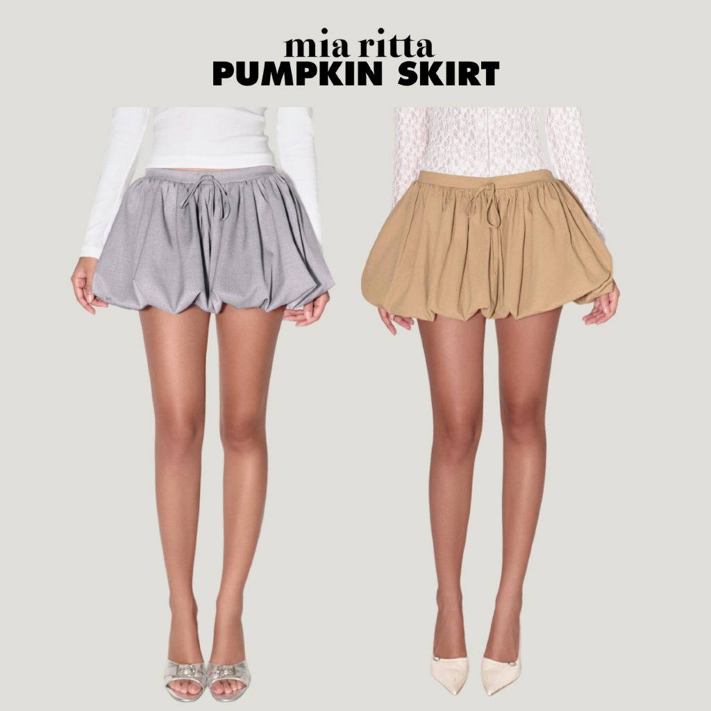 กระโปรงฟักทอง Mia Ritta V1094 - กระโปรงฟักทองพร้อมกางเกง - กระโปรงสั้นฟักทอง