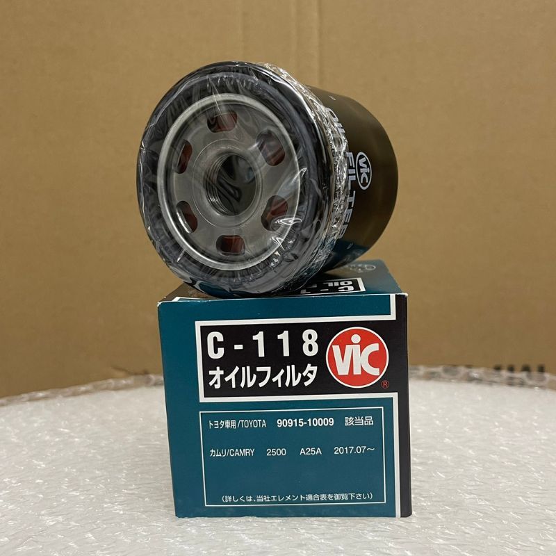 VIC C-118 กรองน้ํามันเครื่องสําหรับ TOYOTA Camry 2.5 D-4S, Camry 2.5 Hybrid, LEXUS ES250 2.5i, ES300