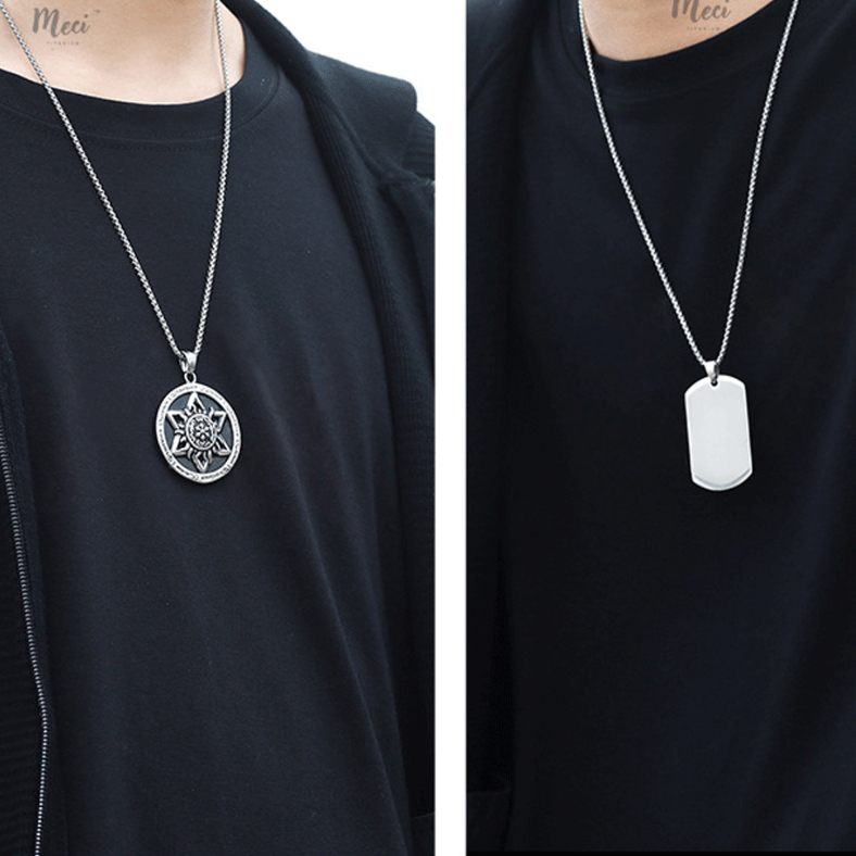 สร้อยคอไทเทเนียมสแตนเลสหลายชั้นสําหรับผู้ชายและผู้หญิง ไม่จํากัดเพศ สไตล์ฮิพฮอพ | MECI TITANIUM VCM3