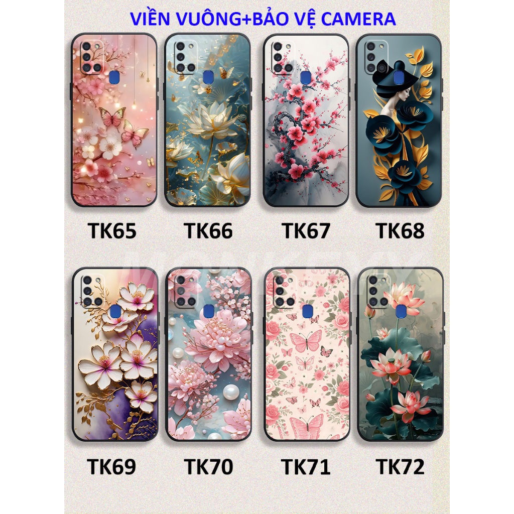 เคส TPU Samsung A21S / M31 ขอบสี่เหลี่ยมและพิมพ์ลายดอกไม้สวยมาก