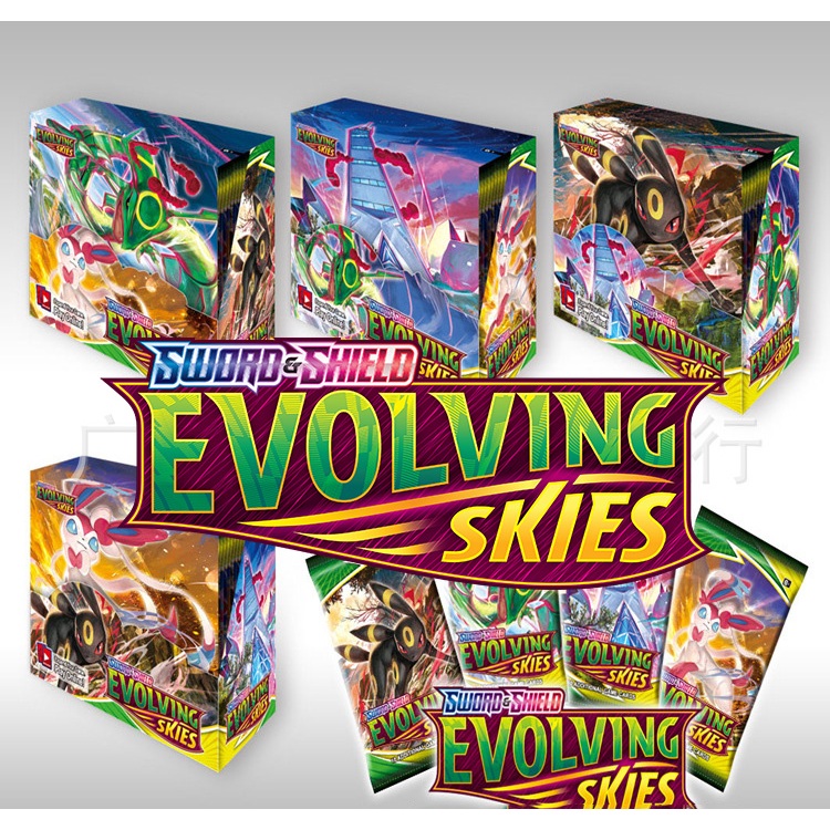 กล่องการ์ดโปเกมอน 36 แพ็ค 360 Evolving Skies Vivid Voltage Fusion Strike Brilliant Stars Booster Box