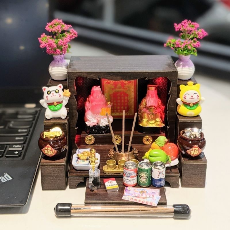 Earth God of Wealth ตู้แท่นบูชาขนาดเล็ก 2025 ไฟ Led Vip คุณภาพสูง