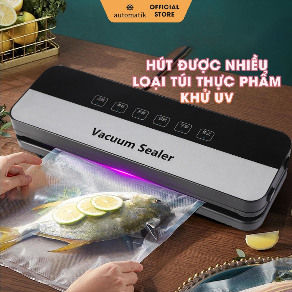 [M1] เครื่องปิดผนึกถุงสูญญากาศอัตโนมัติในครัวเรือน 3 มม. 65000Pa อาหารแห้งเปียกมัลติฟังก์ชั่น Automa