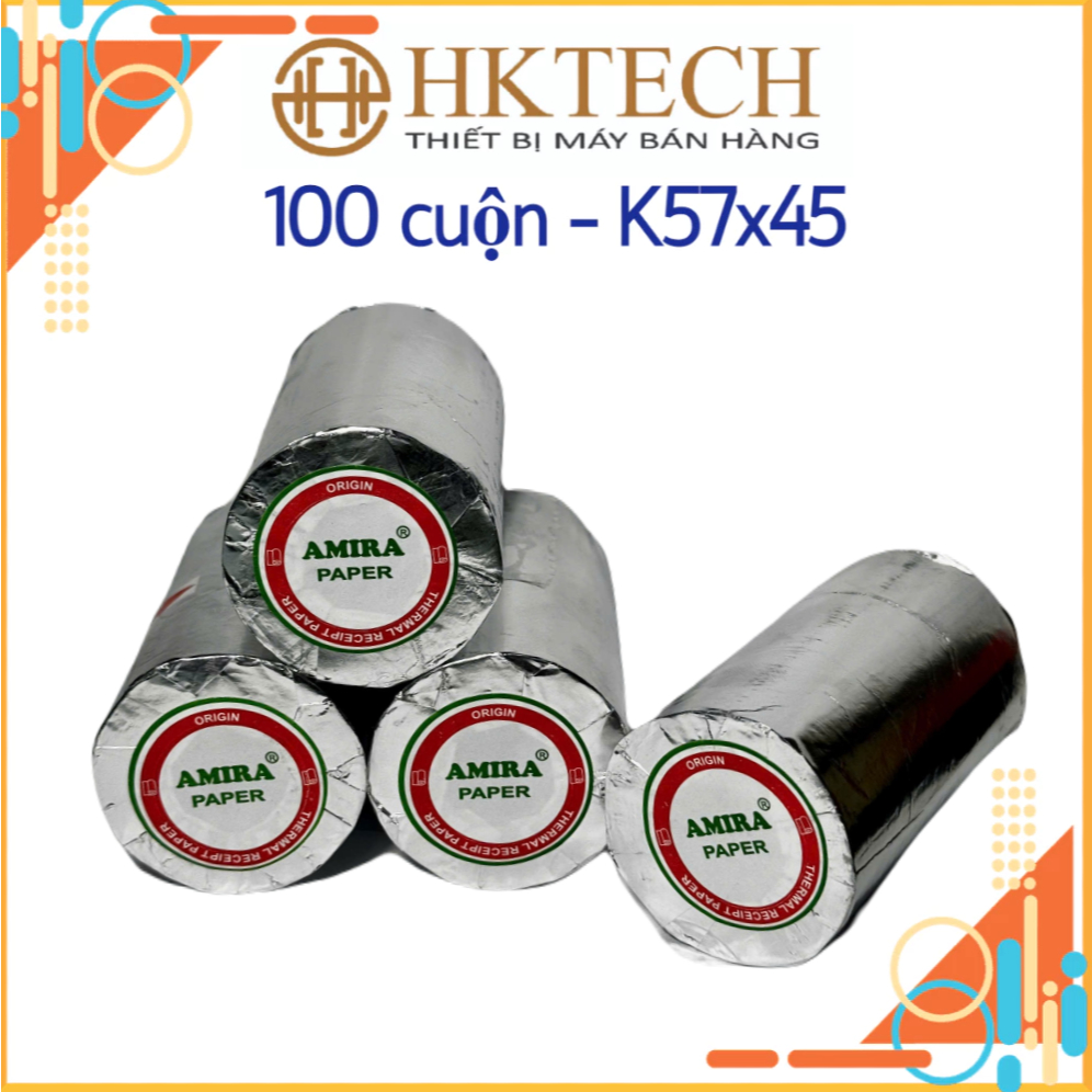 [BOX OF 100 ROLLS] กระดาษพิมพ์ใบเสร็จ K57x45 ใช้สําหรับเครื่องพิมพ์บิลเดสก์ท็อป K57,58 Xprinter 58ii