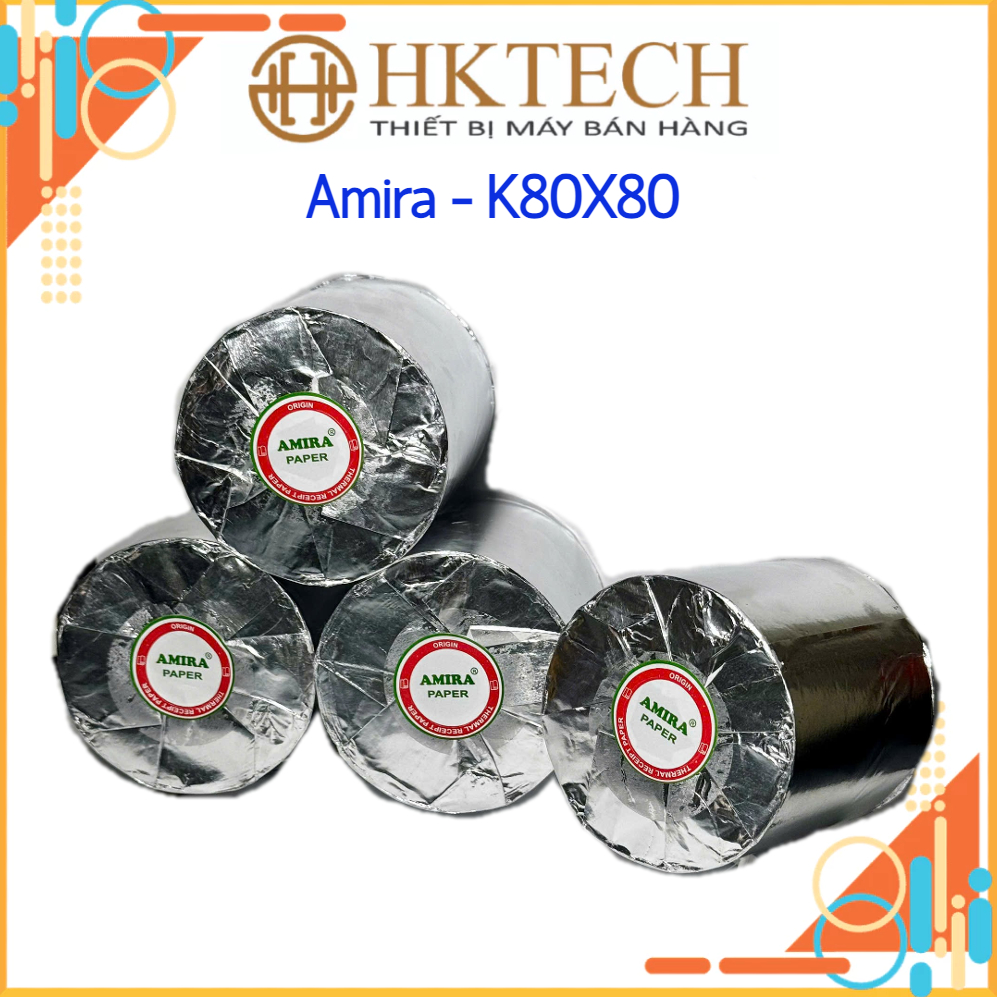กระดาษพิมพ์บิล AKIRA K80x80 - กระดาษพิมพ์ความร้อน K80 เส้นผ่านศูนย์กลาง 80 มม. กระดาษพิมพ์ใบเสร็จขาย