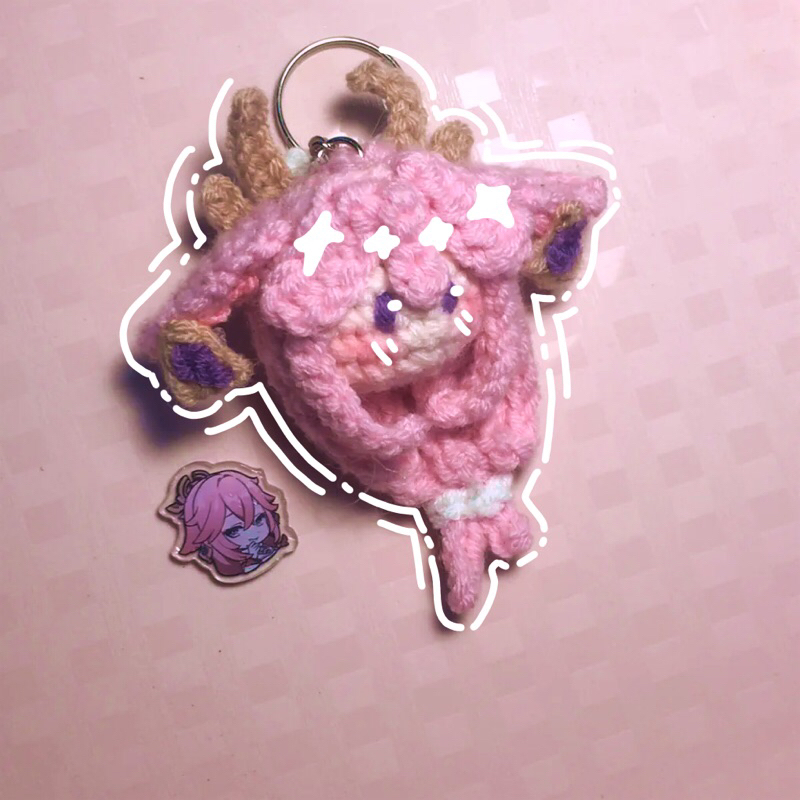 [YAE MIKO] พวงกุญแจโมจิขนสัตว์ Yae Miko - Genshin impact