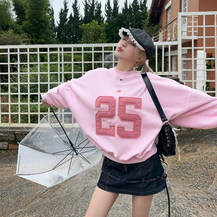 25 TWENTY FIVE เสื้อสเวตเตอร์ Boxy Top ทรงหลวมสําหรับผู้ชายและผู้หญิง
