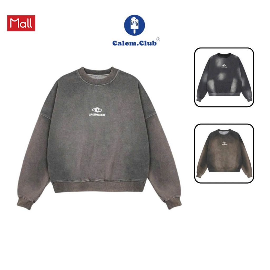 Calem Club - SWETER เสื้อเชิ้ตแขนยาว Wash Elip C ผ้าฝ้ายรู้สึกเป็นกล่อง เสื้อเชิ้ตฤดูใบไม้ร่วงและฤดูหนาวแขนยาว unisex