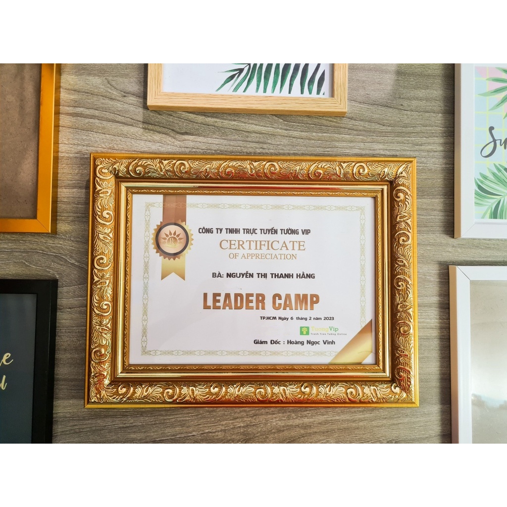 กรอบรูป - กรอบใบรับรอง - กรอบทองคลาสสิกแผงขนาดใหญ่, Mica Surface Wall Mount สําหรับโต๊ะ 21x30cm(A4)/