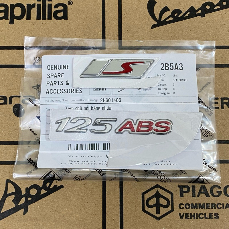 สติ๊กเกอร์ท้ายรถ S 125 ABS Vespa Liberty Premium (แท้)