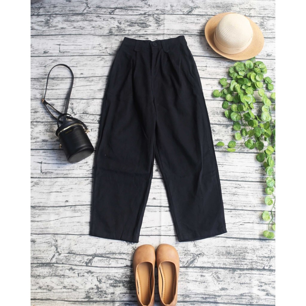STRAIGHT-TUBE KAKI PANTS