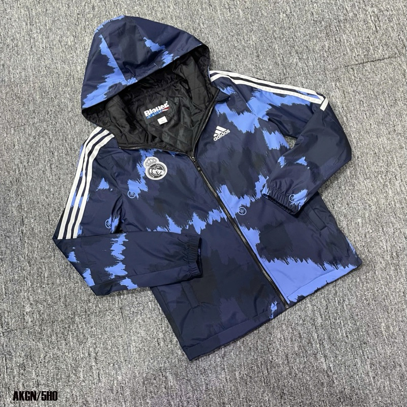 เสื้อกันลมผู้ชาย เสื้อกันลมแขนยาวผู้ชาย Adidas Real Madrid Club รุ่นใหม่ 2024