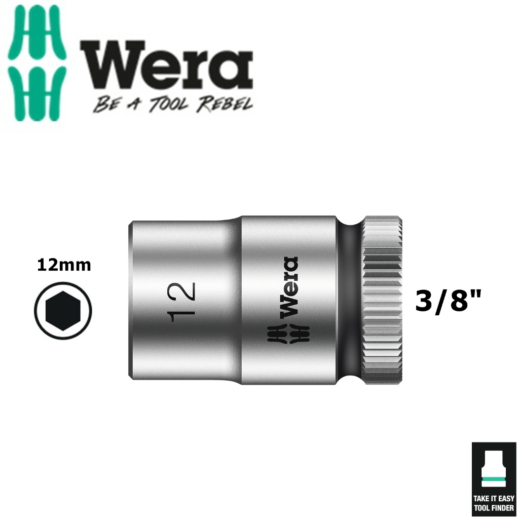 สกรู 3/8 "เปิดสกรู Wera 12mm 05003557001 8790 HMB Zyklop Socket ยาว 12,0mm 29mm