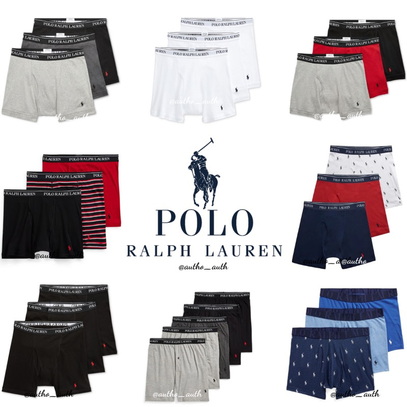 [บิลอัส|RalphLauren] ชุดกางเกงชั้นในบ็อกเซอร์ชาย RalphLauren Cotton ของแท้ 3 ชิ้น