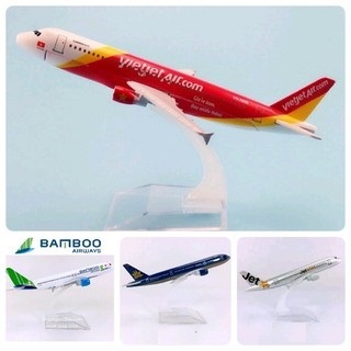 Combo 4 โมเดลเครื่องบินในประเทศ Vietjet, Jetstar, Bamboo 16cm