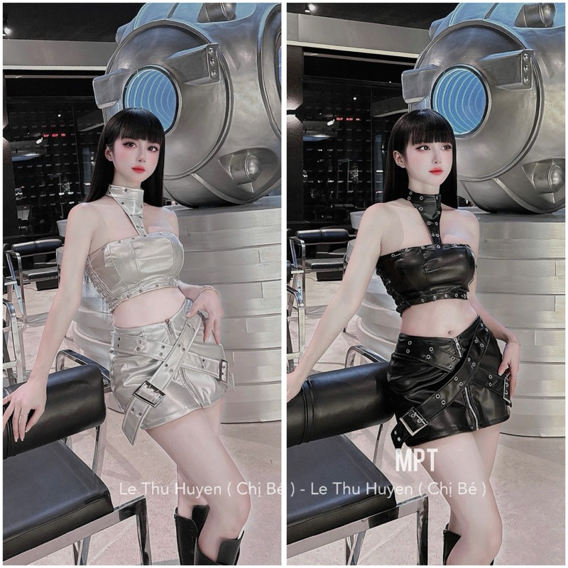 Crotop เสื้อคล้องคอหนังสิทธิบัตร Set + กระโปรงสั้นไขว้เข็มขัด MPT