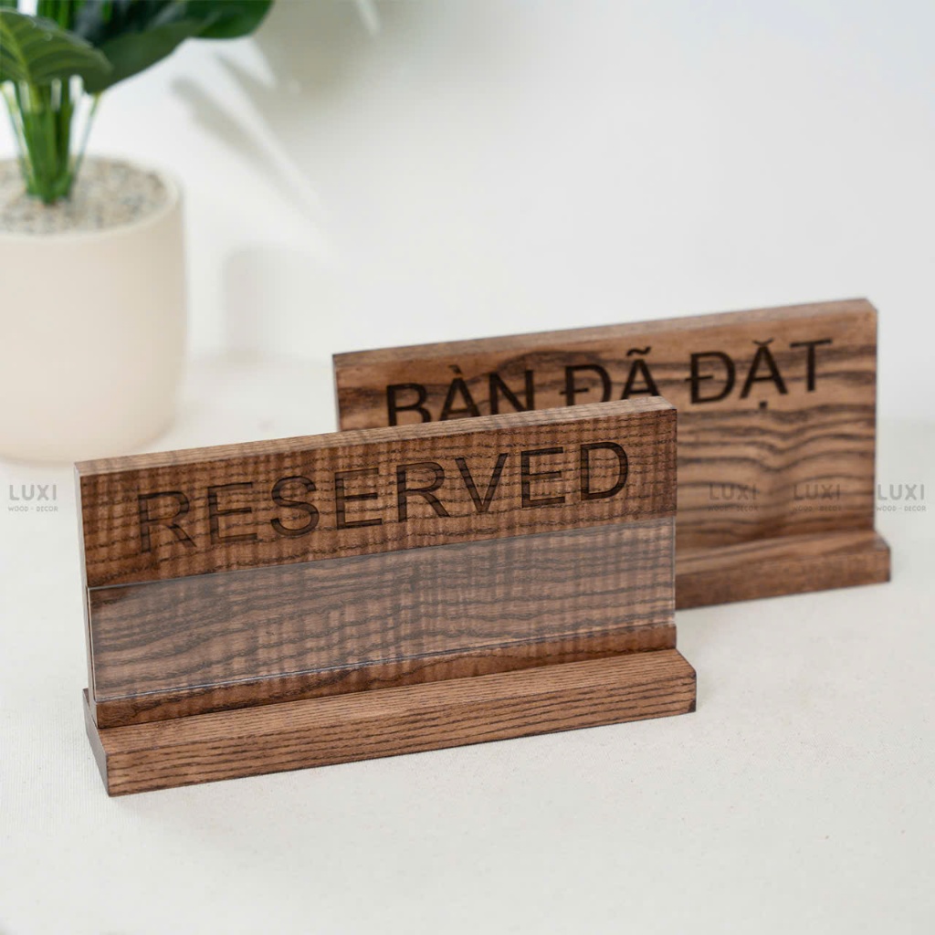 HCM l WOODEN TABLE ALARM TABLE *TABLE/ RESERVED* NAME CAN BE REPLACEED* - LUXIDECOR HCM