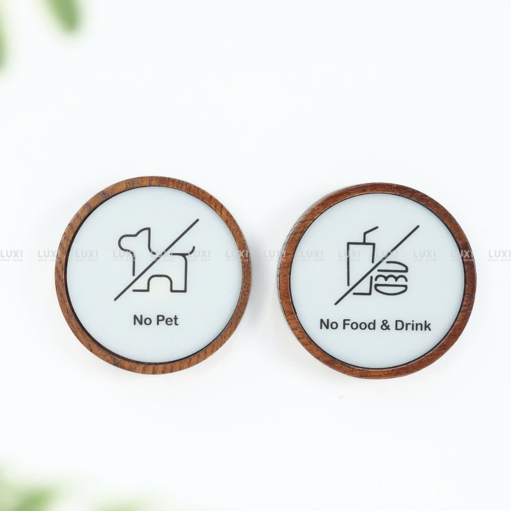 กระดานไม้ NO PET - NO FOOD & DRINK น่ารัก เห็นอกเห็น - Luxi Official Store