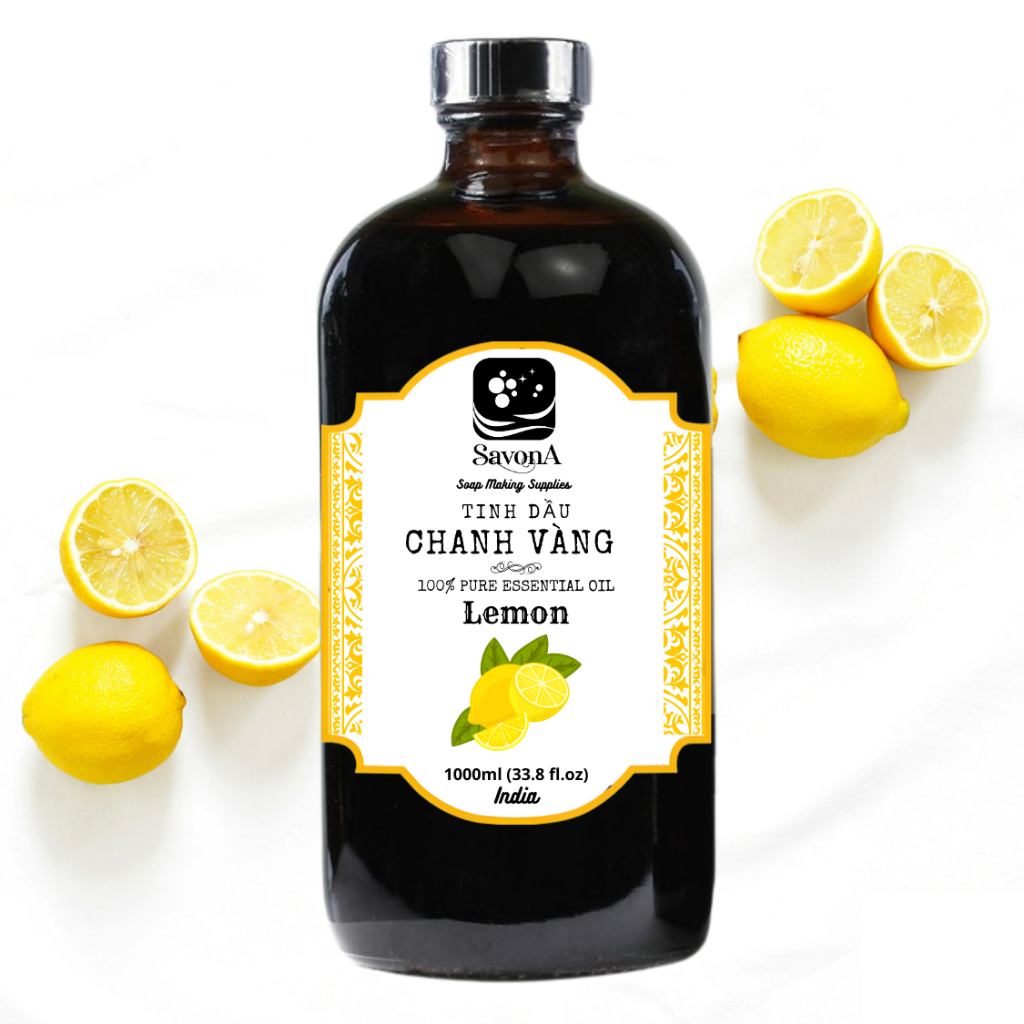 1 ลิตร YELLOW LEMON ESSENTIAL OIL 1 LIT - LEMON ESSENTIAL OIL 1000ML SAVONA