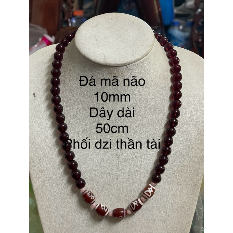 DZI GOD OF WEALTH สร้อยคอหินอาเกต 10mm ms ABO5