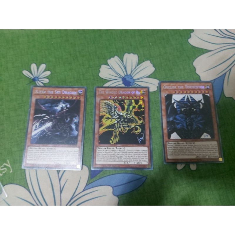 Yugioh TCG Prismatic Secret Rare Three Gods Card Set - Osiris Ra Obelisk - megatin 2019