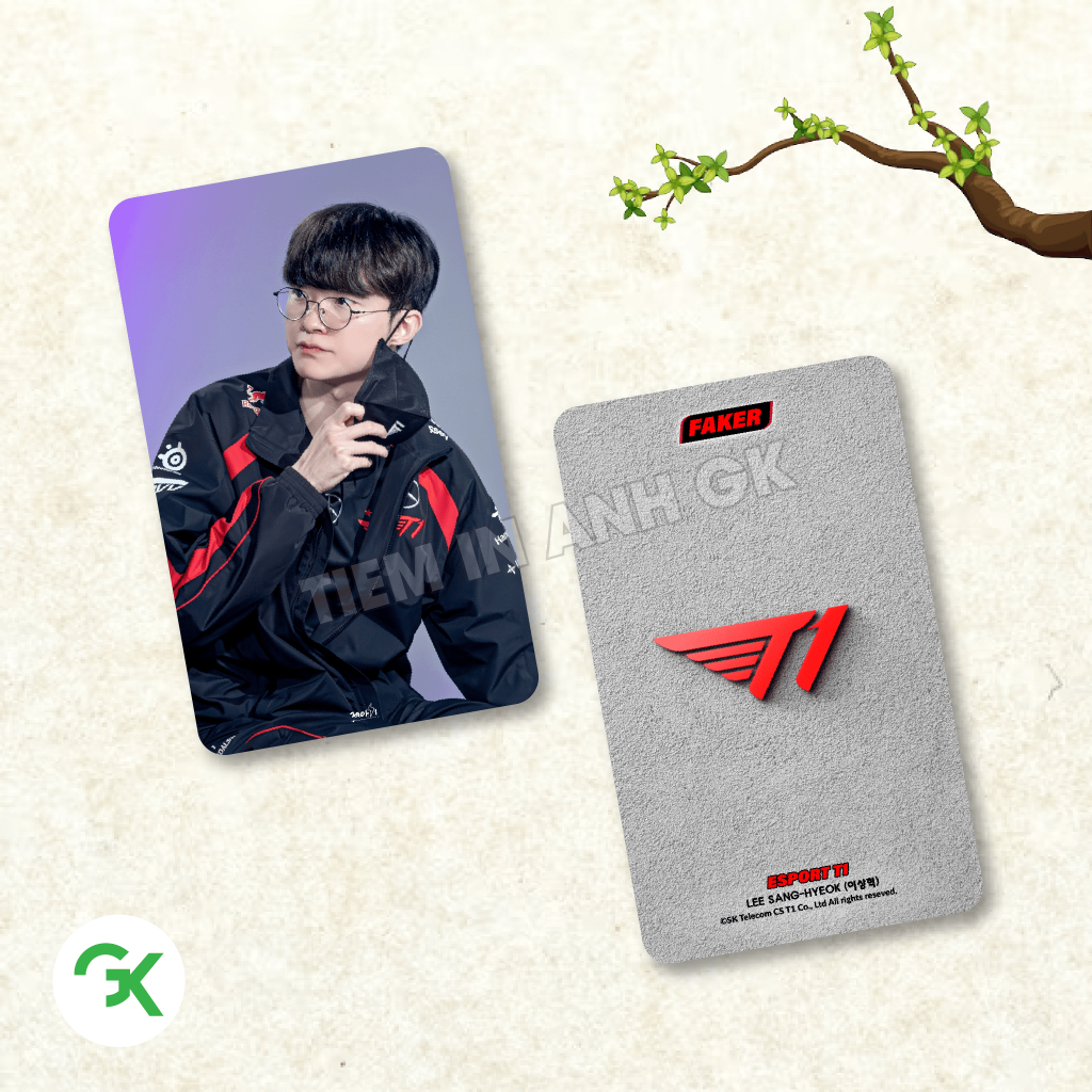 Photocard FAKER (P1) - Esports T1 LOL - League of Legends - ขนาด 5.5x9ซม.