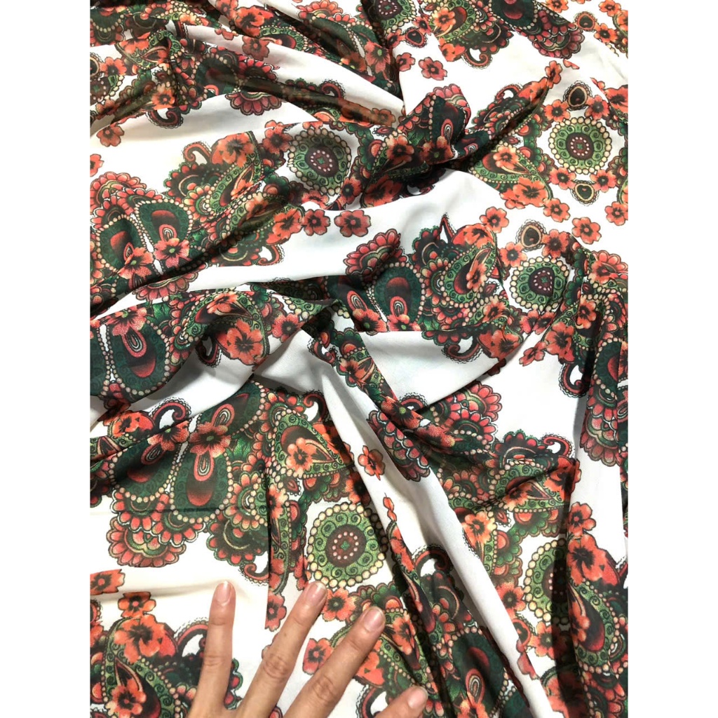 A855 - ผ้าชีฟองลายดอกไม้ (1.25m x 1.5m) ยืด