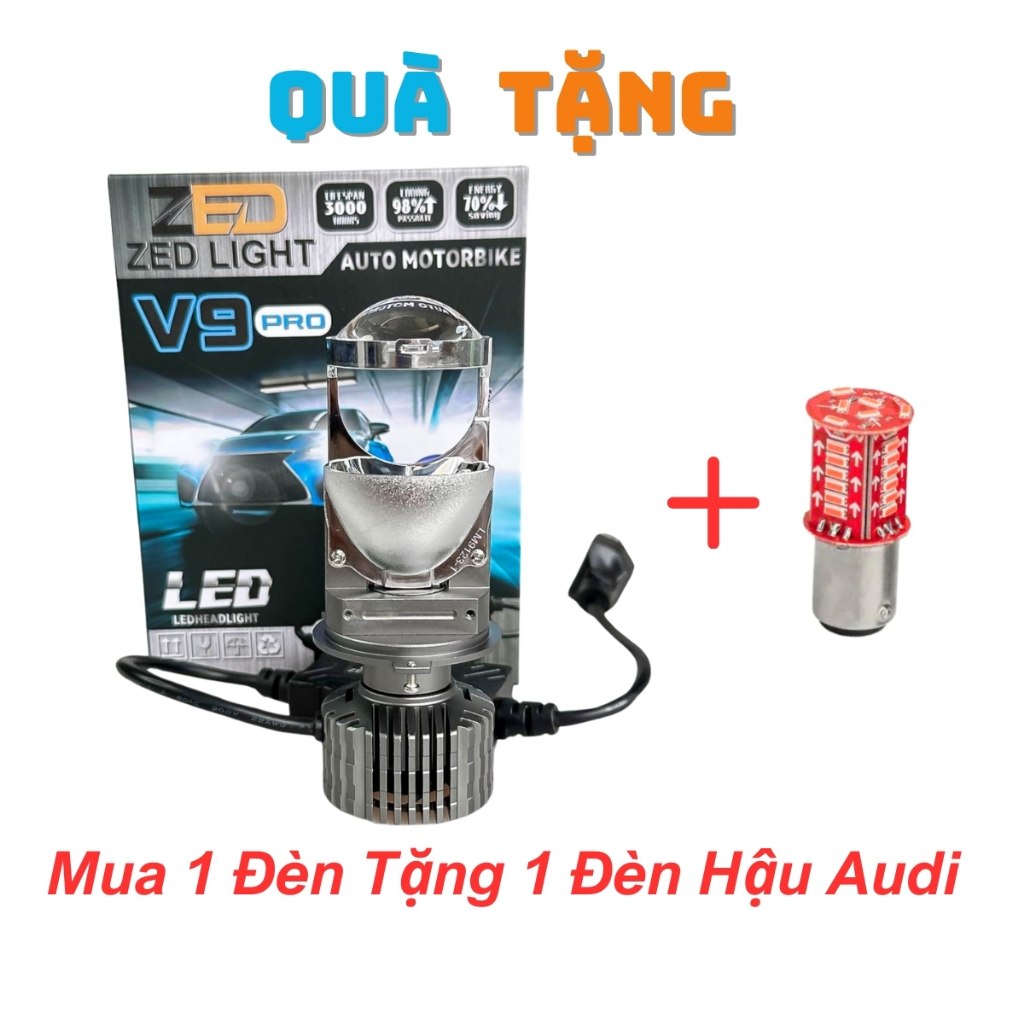 (ฟรี Vip ด้านหลัง) V9 ZED LIGHT PRO Ball ไฟหน้า 60W 12,24V DC H4 เท้ารถรถจักรยานยนต์รุ่นอัพเกรด 2024