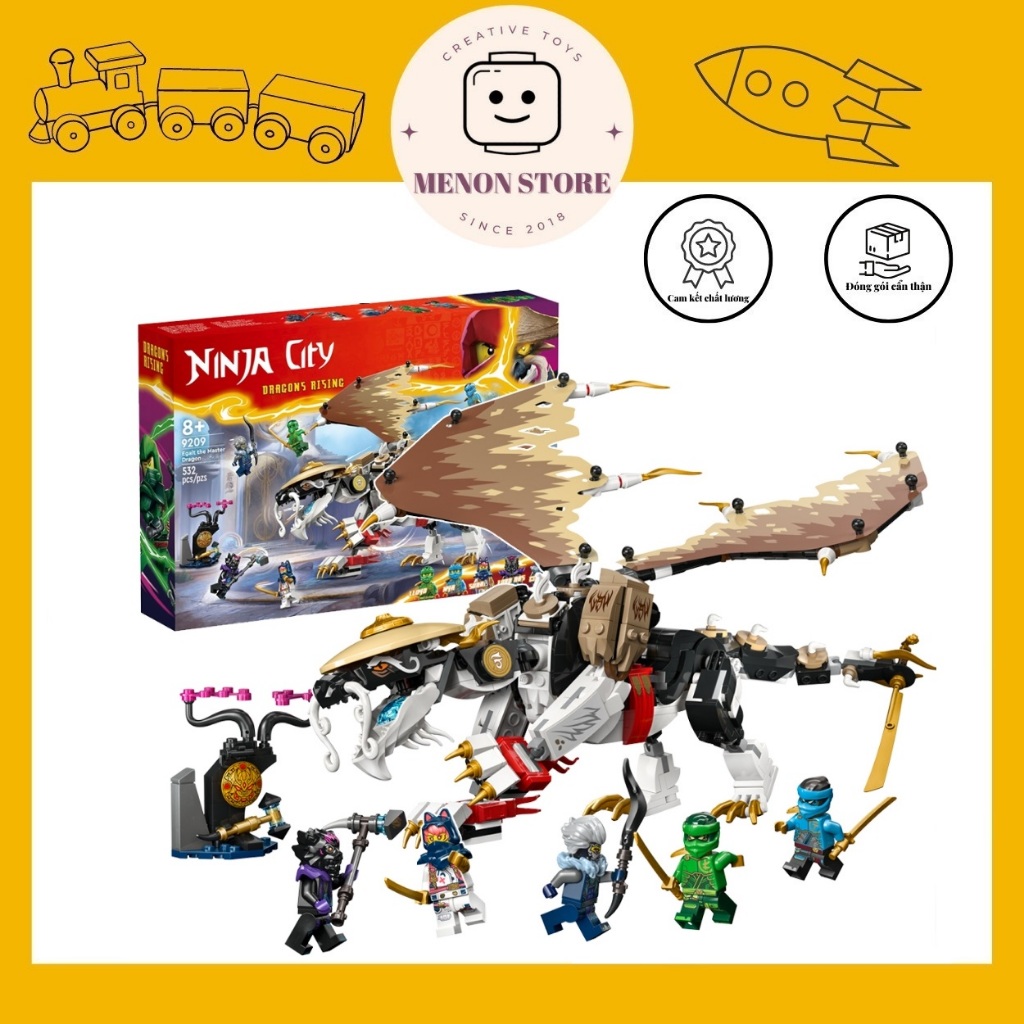 ของเล่นประกอบ 9209 71809 มังกรอันทรงพลัง ผู้เชี่ยวชาญ นินจา มังกร เพิ่มขึ้น - ปริศนาอัจฉริยะ