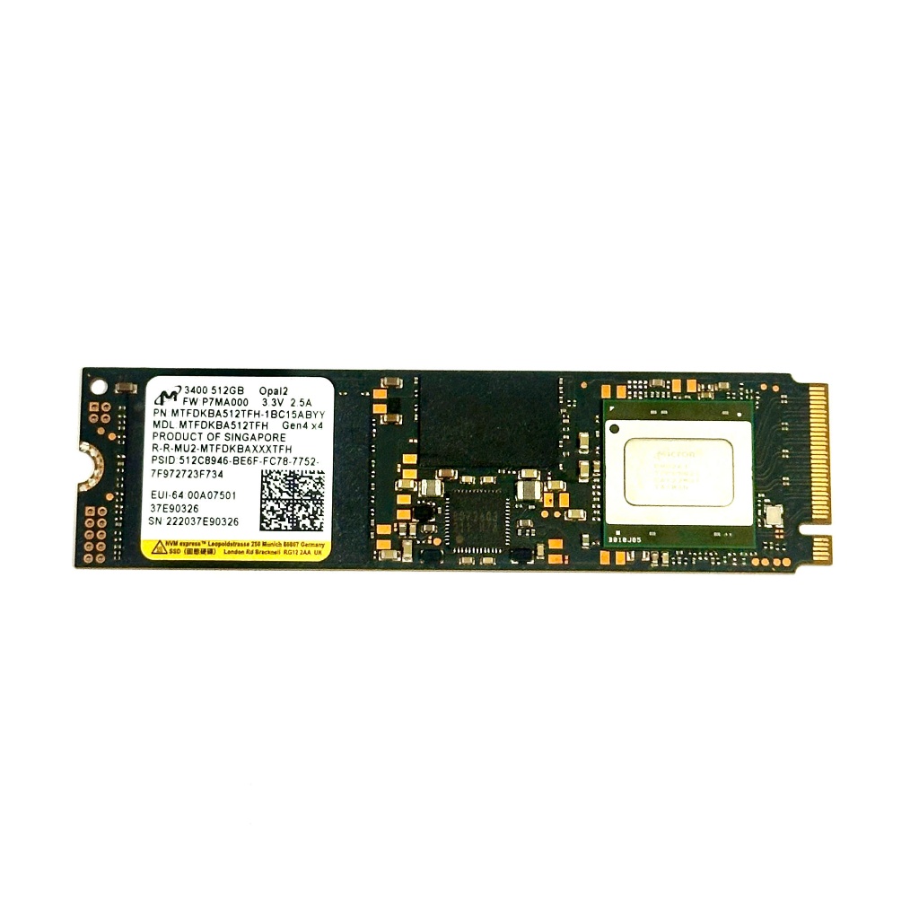 Micron SSD ฮาร์ดไดรฟ์ 3400 M2-PCIe Gen 44 512GB