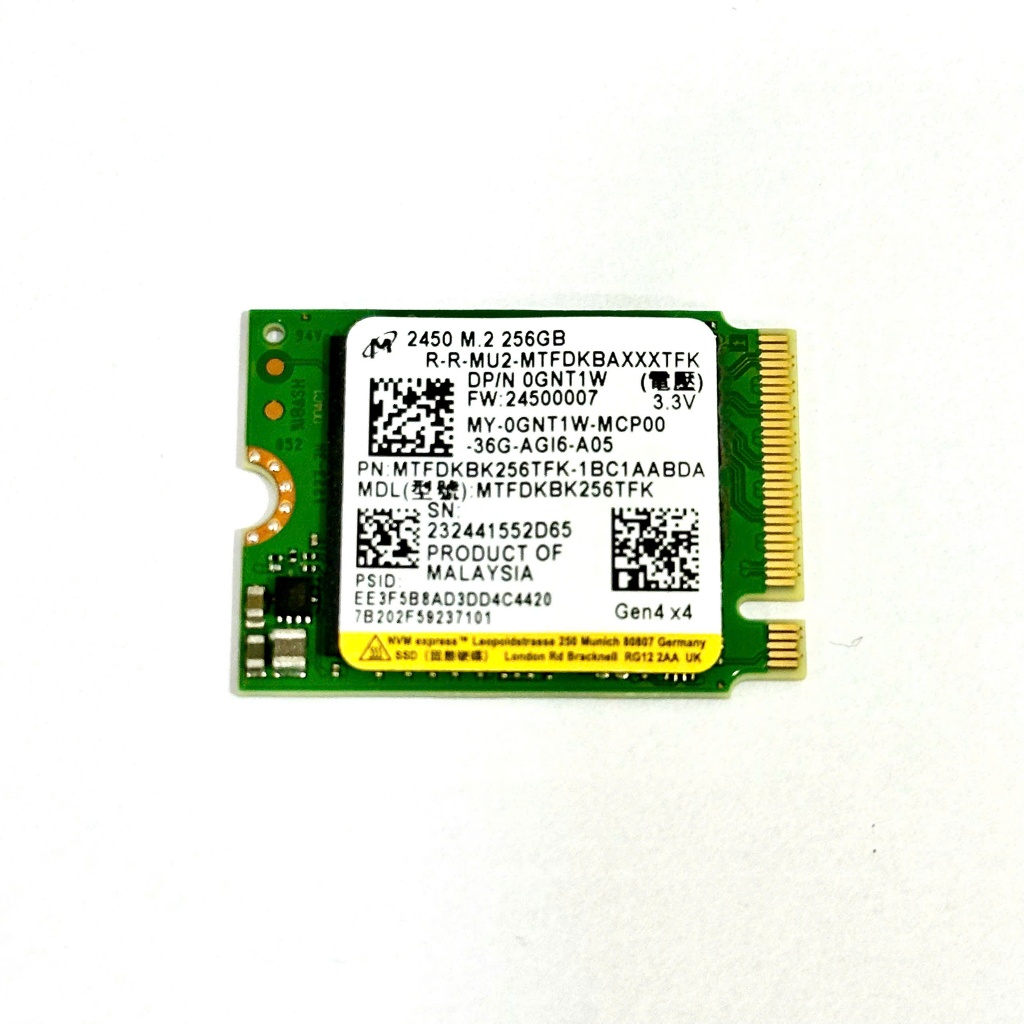 Ssd M2 NVMe PCI-e Micron 2450 2230 256GB GEN 4x4