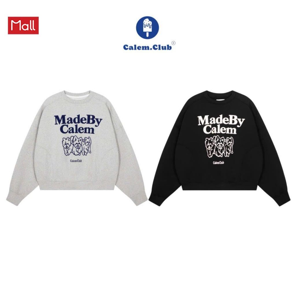 [NO Fluff] - Three Cute Dogs Sweater เสื้อกันหนาวขาปูไม่มี ruffling boxy แบบ unisex ผู้ชายและผู้หญิงฤดูใบไม้ร่วงและฤดูหนาวเสื้อสเวตเชิ้ต