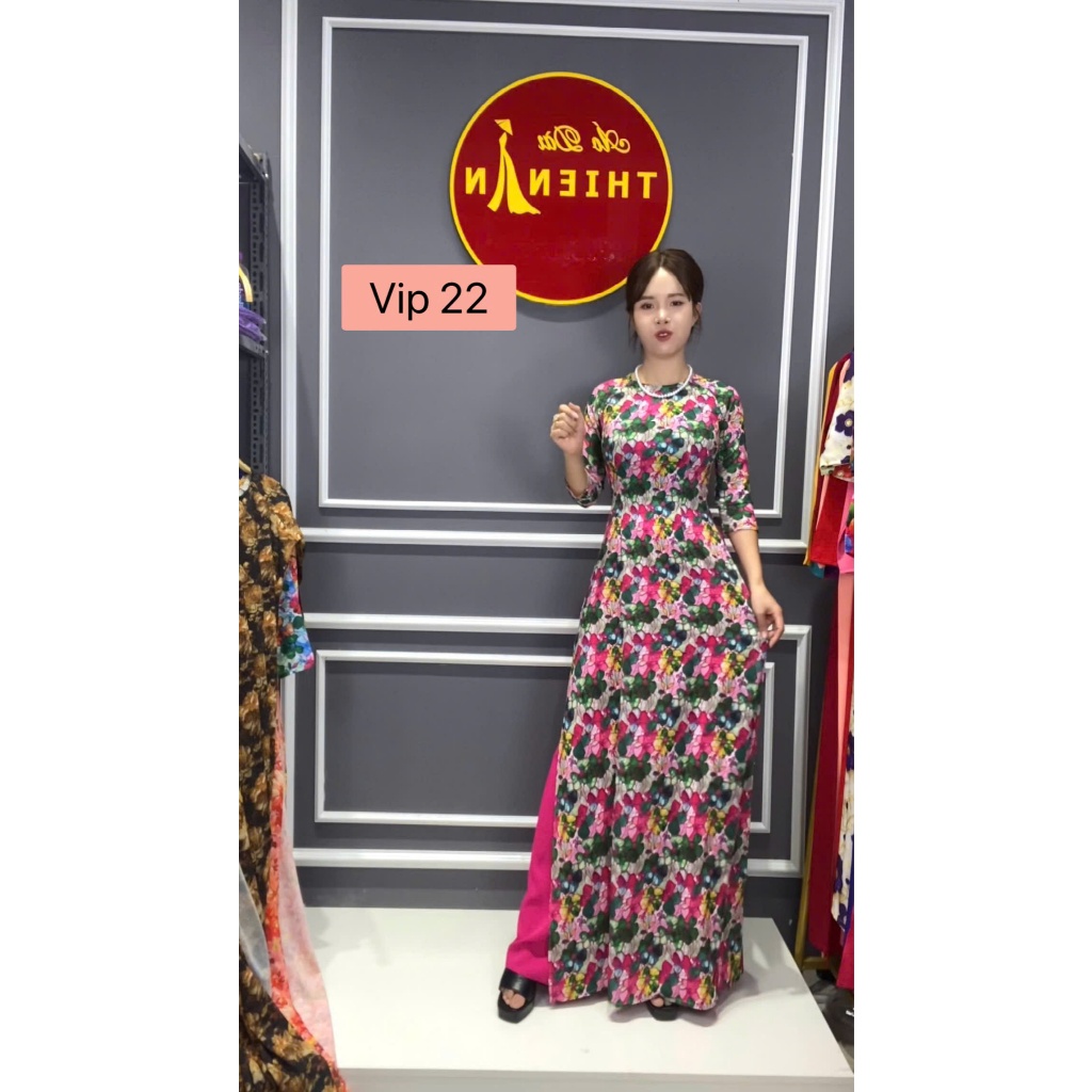 ผ้าไหมญี่ปุ่นพิมพ์ลาย 3 มิติ ao dai - VIP 22