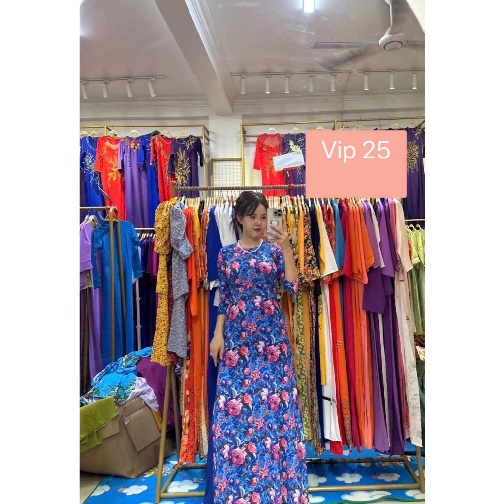 ผ้าไหมญี่ปุ่นพิมพ์ลาย 3 มิติ ao dai - VIP 25