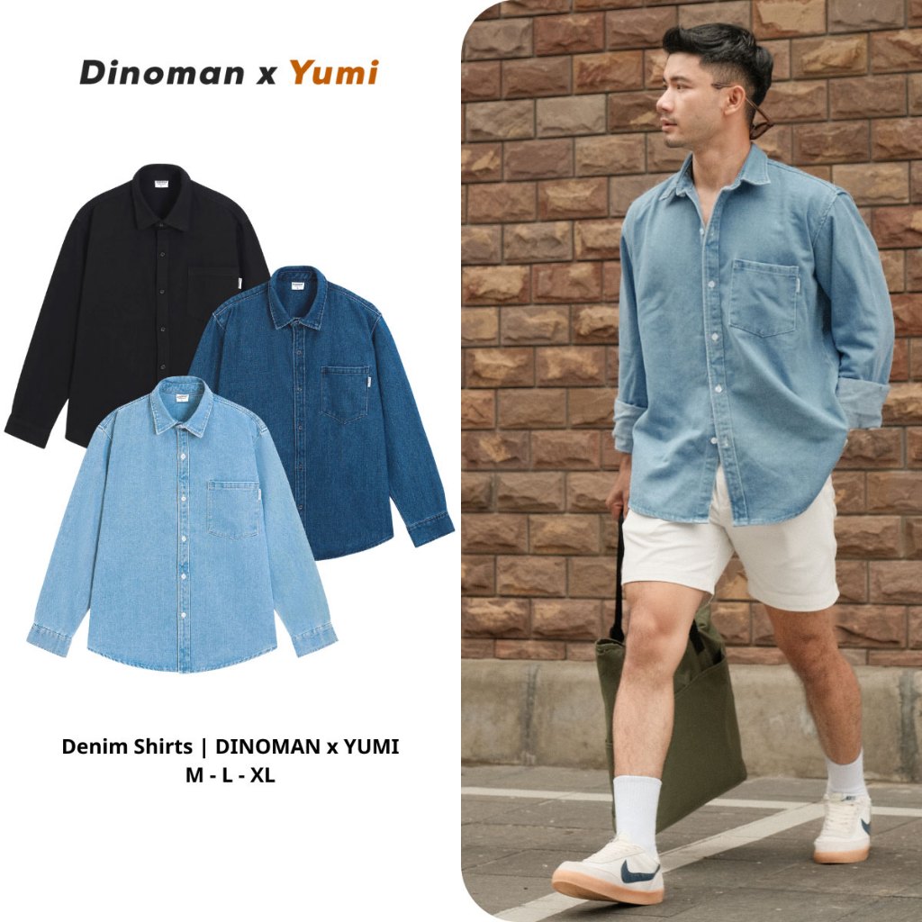 Dino x Yumi เสื้อ Demin สําหรับผู้ชายและผู้หญิง Made of Soft คุณภาพสูง Jean สไตล์เกาหลี - SM06