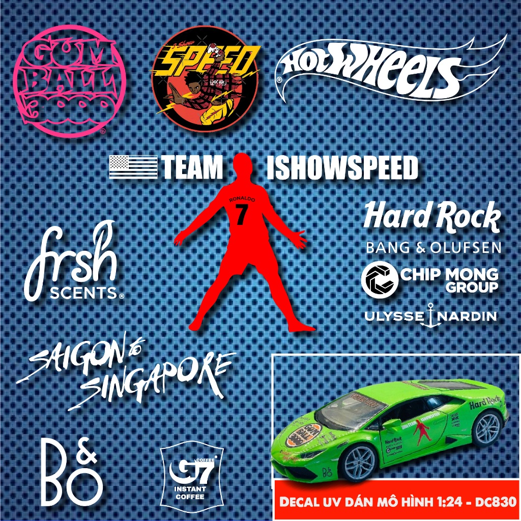 [ DC830 ] Gumball 3000 งาน UV Decal สําหรับรถยนต์ขนาด 1:24 วางบนพื้นหลังสี Autono1 ทั้งหมด