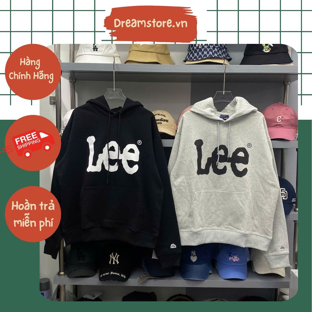 เสื้อฮู้ดสีดําทรงหลวม Lee Big Twitch ของแท้ | ร้านดรีม