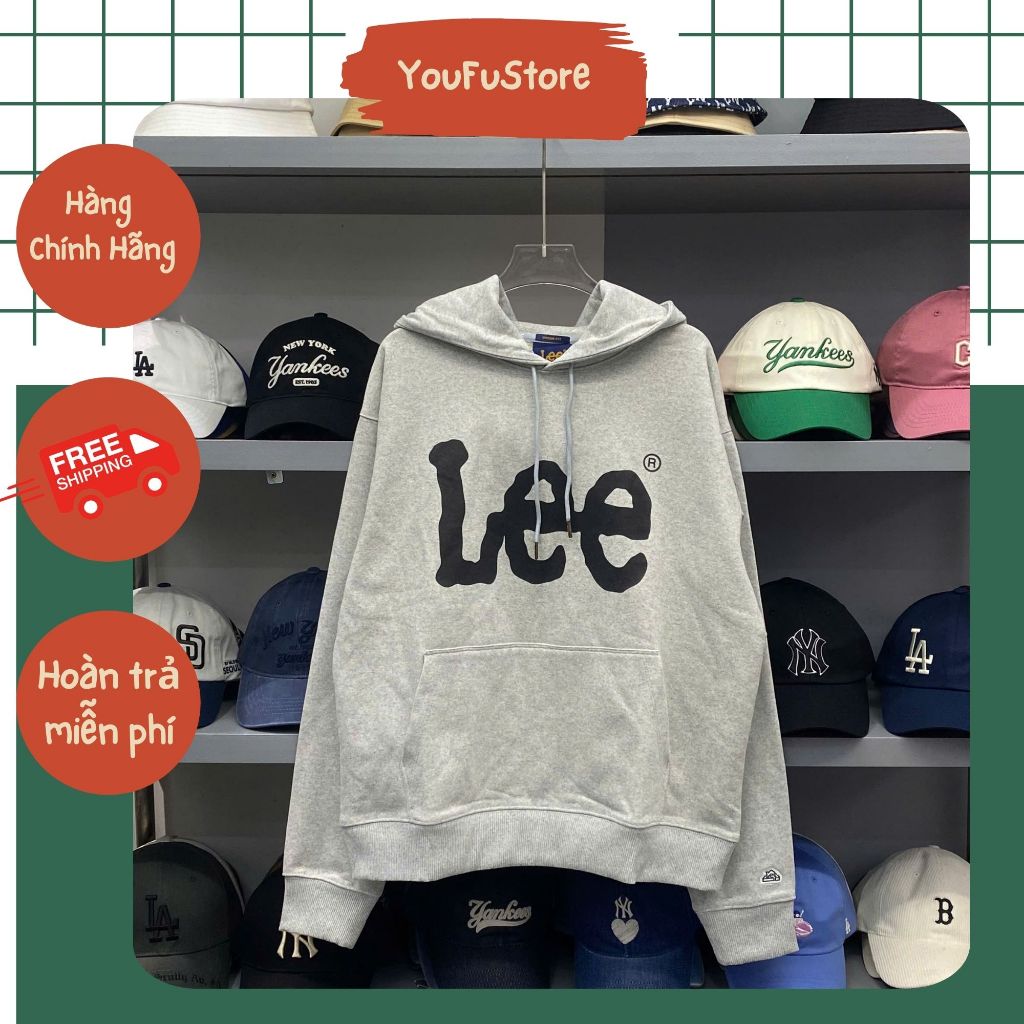 เสื้อฮู้ดสีดําทรงหลวม Lee Big Twitch ของแท้ | ร้านคุณฟู