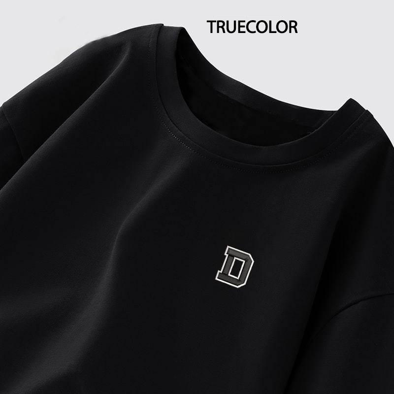 เสื้อยืดปักลาย S ผ้าฝ้ายสุดเท่สําหรับผู้ชายและผู้หญิงสไตล์ Unisex 6602