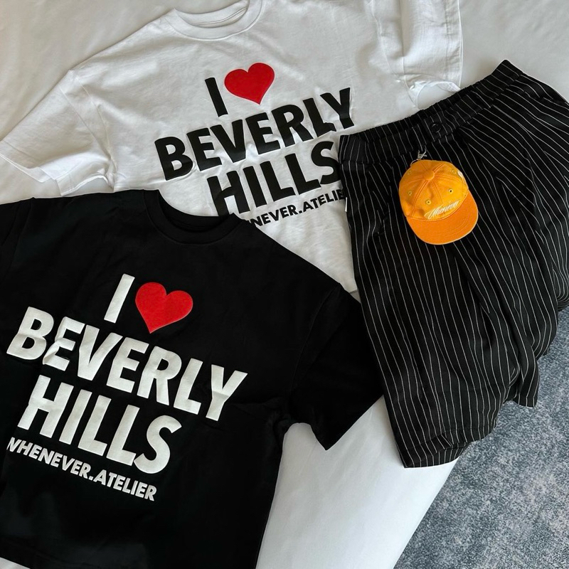 Whenever ATERLIER LOVE BEVERY HILS เสื้อยืด ผ้าคอตตอนคุณภาพสูง พิมพ์ลายนูน ทนทานสุดๆ ไม่เป็นขุย