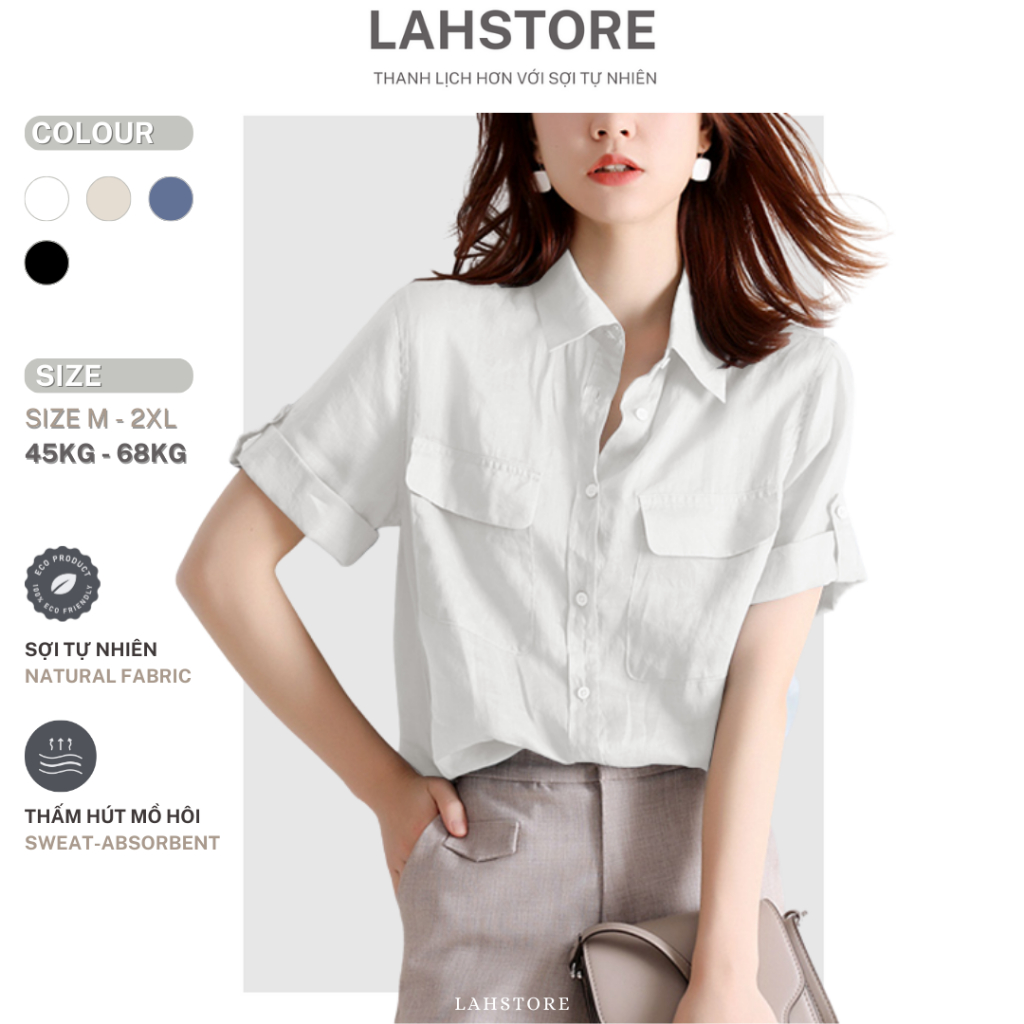 เสื้อเชิ้ตแขนยาวทรงหลวมสําหรับผู้หญิงในผ้าฝ้ายลินินโบราณเยอรมัน2กระเป๋ากล่องลดวัย ฮ่าๆ15 (สีขาว)