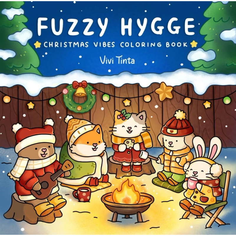 Fuzzy Hygge Christmas Vibes Coloring Book by Vivi Tinta (ของแท้) - READY