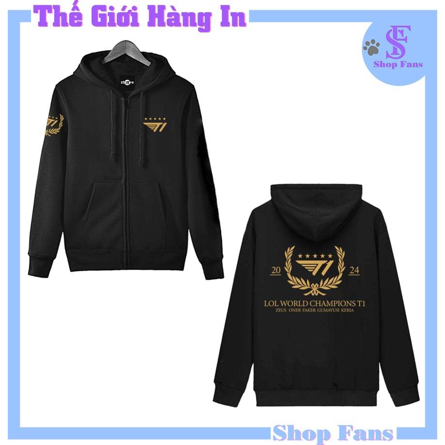 [ล่าสุด] 2024 World Championship T1 เสื้อแจ็คเก็ตซิป เสื้อแจ็คเก็ตซิป 5 ดาว T1 สําหรับผู้ชายและผู้หญ