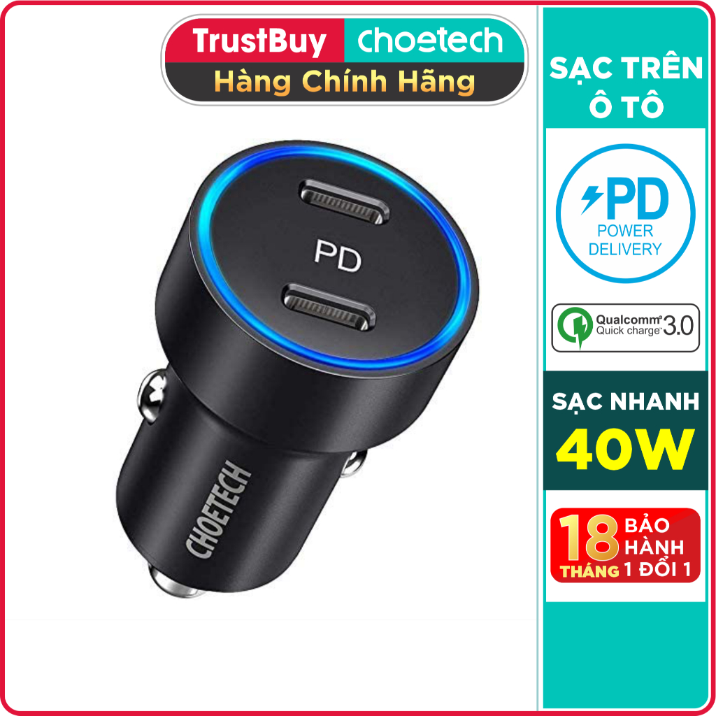 CHOETECH C0054 PD 18W 36W Car Phone Charger - สินค้าของแท้