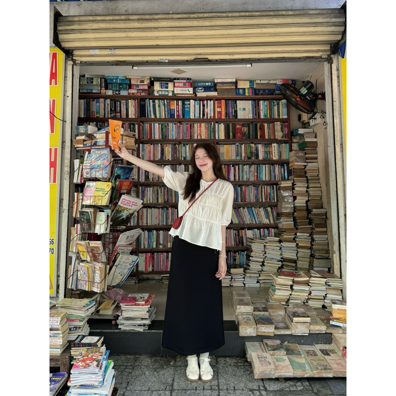 กระโปรงมิดิยืดสีดํายาว (REAL PHOTO) เสื้อผ้า Kenco M247 ราคา ถูกที่สุด ดีลบีเคเค แกลเลอรีภาพที่ 5