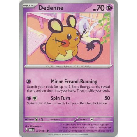 Dedenne 036/091 การ์ดโปเกมอนทั่วไปภาษาอังกฤษ