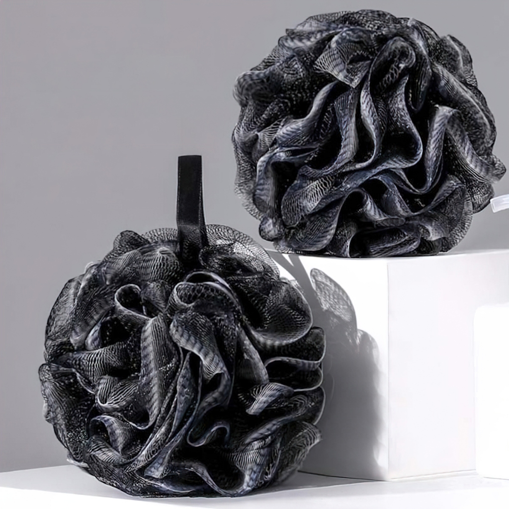 Classic Black Shower Sponge MA888 Mens Bamboo Charcoal