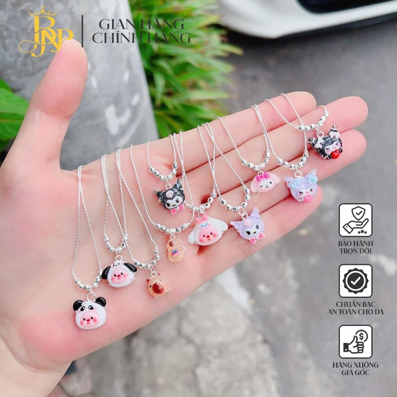 สร้อยคอจี้ลายการ์ตูนสําหรับเด็ก โคโรมิ คาปิบาระ ลูปี้ วัสดุเงิน BNP