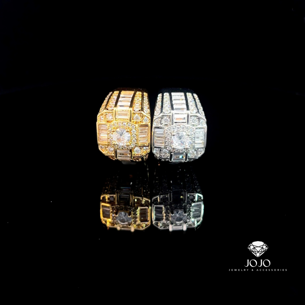 N1012 แหวนผู้ชายบุหิน CZ คุณภาพสูง JOJO