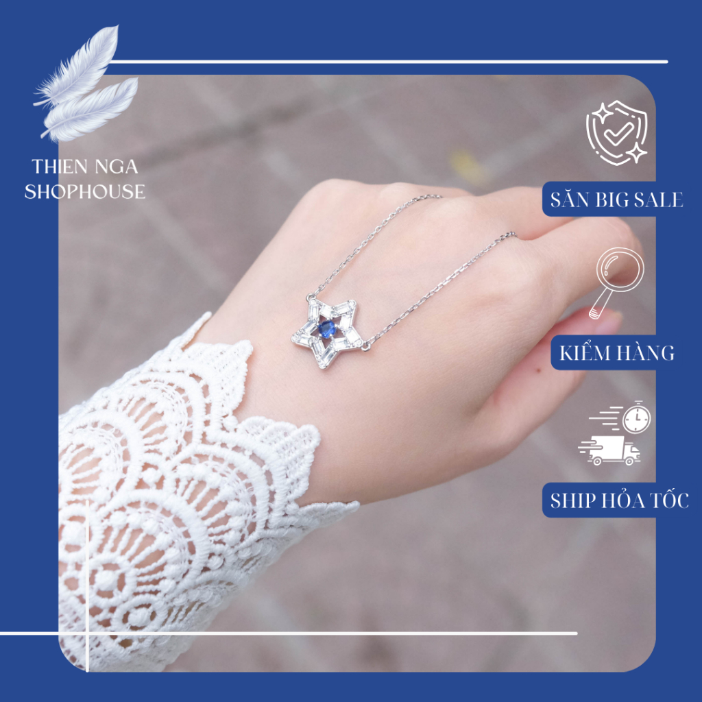สร้อยคอ Swarovski Stella หรูหรา หินคริสตัลผู้หญิง Fullbox_thien_nga_veet_nam